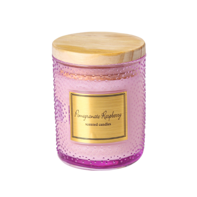 High Quality Glass Candle Jar with Wood Lid Decorative