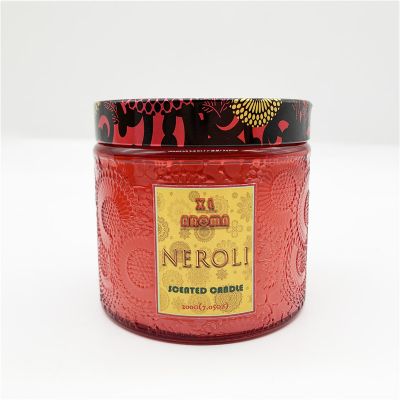 Hot Selling Home Decor High End  Glass Jar Candle With Metal Lid in Bulk