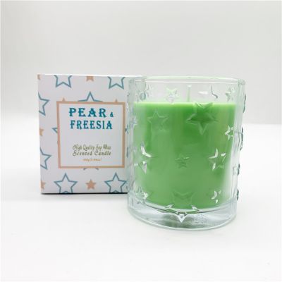Embossed Star Glass Aromatherapy Candle Jar
