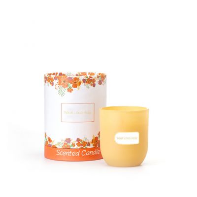 Wholesale Custom Logo Luxury Frosted Color Round Bottom Glass Candle jar