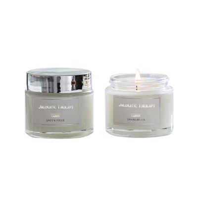 luxury custom mini crystal glass candle jar with metal lid in bulk