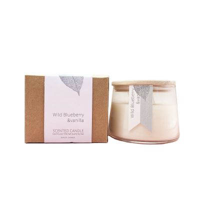 Factory Cheap Glass Candle Jar With Wood Lid In Bulk