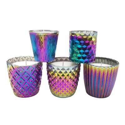 Aromatherapy Candles in Glass Jar with Glass Jar with Electroplated glass candle