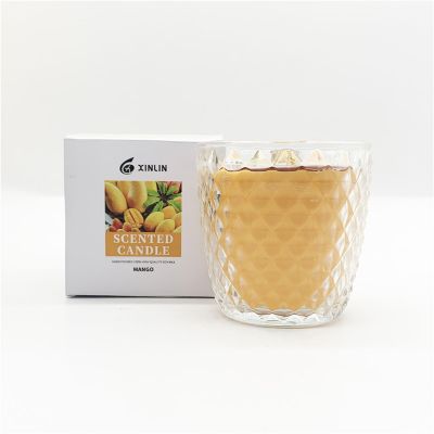Wholesale Luxury Private Label High End Relief Glass  Candle Jar