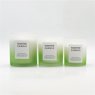 Wholesale Home Decor Matte Gradient Color Glass Candle Jar