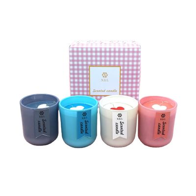 Luxury glass candle jar for 4 Pack Gift