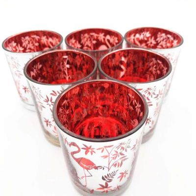 2019 hot selling hand blown electroplated glass candle holder