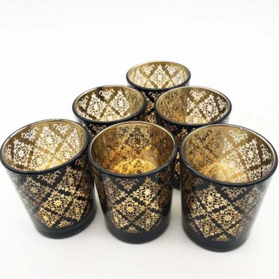 Wholesale tea light round shaped votive glass candle holder for decoration