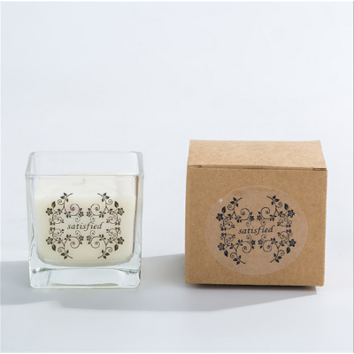 Wholesale Hand-made Square aromatherapy soybean candles candle glass holders