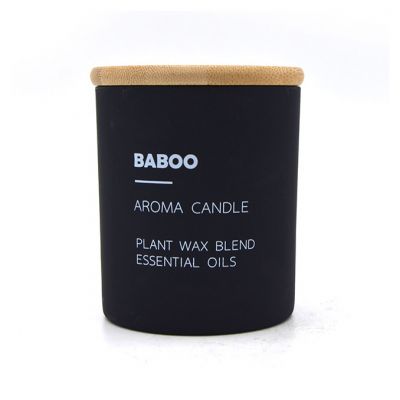 Multicolor Frosted Glass Candle Holder Jar 9 oz With Wood Lid in bulk
