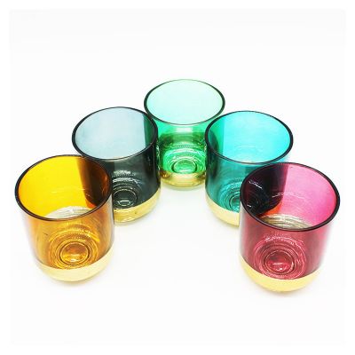 9 oz 270ml Sprayed Amber Color Glass Candle Jar with Lid