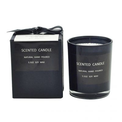 Frosted Recycled Luxury Empty Glass Candle Jar with Gift Box by For Home Exim