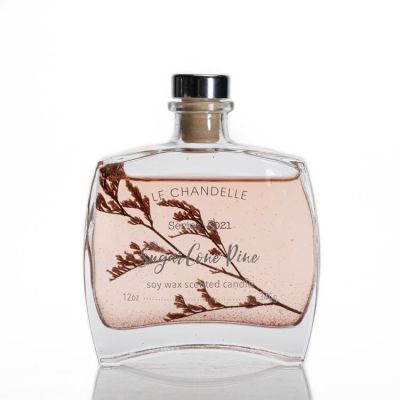 Hot Stamping Design Fragrance Reed Diffuser 4 oz Glass Reed Diffuser Bottle With Cork