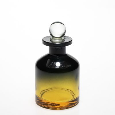 Gradient color design reed diffuser glass bottle 80ml empty aroma diffuser bottle wholesale