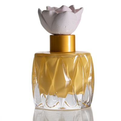 Yellow Spray Color Aroma Diffuser Bottles 50ml 100ml Reed Diffuser Bottle Glass