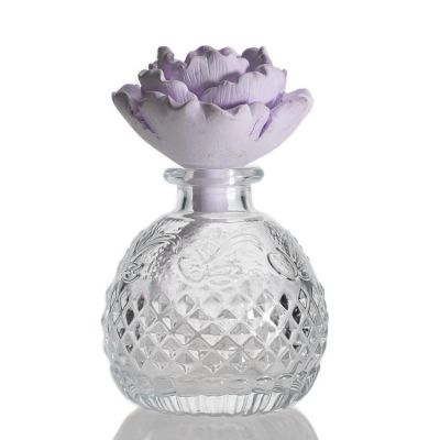 Engraving Diffuser Oil Container 50ml Glass Reed Diffuser Bottle With Cork