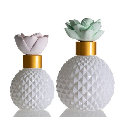 White color reed diffuser empty bottle 100ml 200ml diffuser glass bottles wholesale