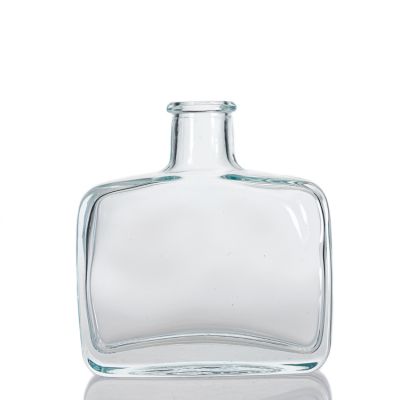 Flat shape mini wine bottle 200ml reed diffuser glass bottle with reed sticks
