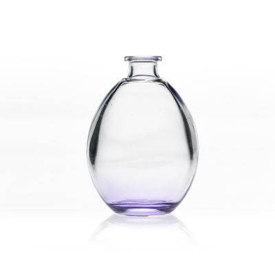 Decorative 170cc Oval Shape Light Purple Colorful Empty Car Diffuser Fragrance Glass Bottle