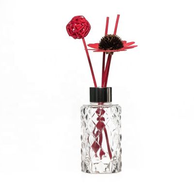 Custom Design Engraving 100ml 10cl 3.5oz Round Empty Crystal Fragrance Bottles Glass Reed Diffuser Bottle Wholesale