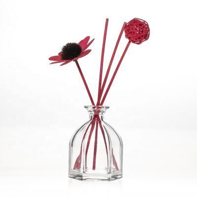 Manufacturer 100ml hexagon empty glass diffuser bottle with cork stopper