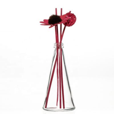 Empty 150ml triangle glass diffuser bottle with screw cap