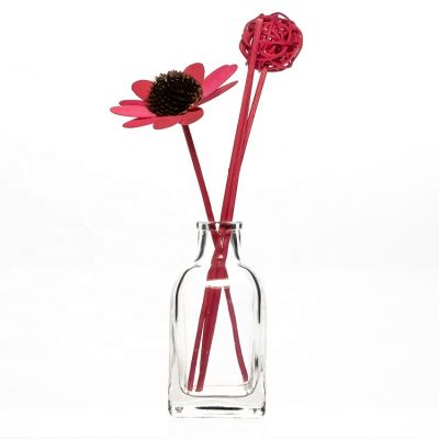 Custom Glass Bottle 100 ml Bayonet Neck Square Glass Aroma Diffuser Bottle with Screw Aluminum Cap