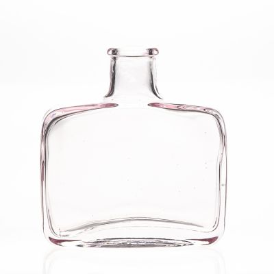 Room Decorative 200ml Flat Square Empty Colorful Glass Reed Diffuser Bottle Vase Wholesale