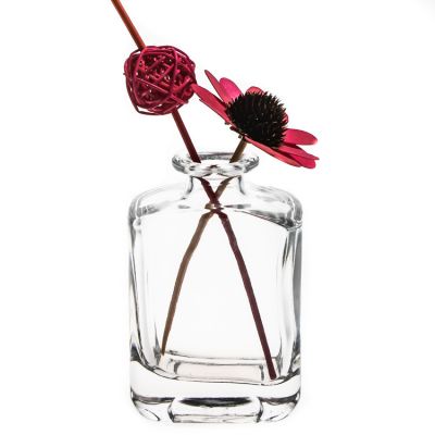 Empty 200 ml Flat Aromatherapy Oil Reed Diffuser Glass Bottles