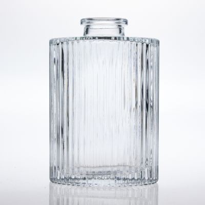Manufacturer Wholesale 200ml 6.8oz Oval Embossed Decorative Aromatherapy Reed Diffuser Glass Bottle