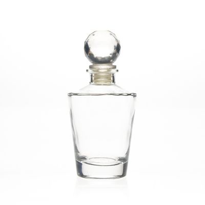 CCone Shaped Clear Empty 150ml Air Fragrance Bottles 5oz Glass Reed Diffuser Bottles with Stopper