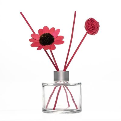 120 ml 4oz Round Perfume Fragrance Bottles Clear glass aroma diffuser bottle with Screw lids