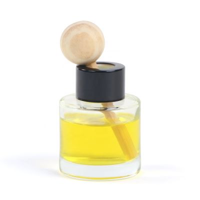 Clear Attar Oil Cylinder Perfume Diffuser Empty Bottle 50ML Glass