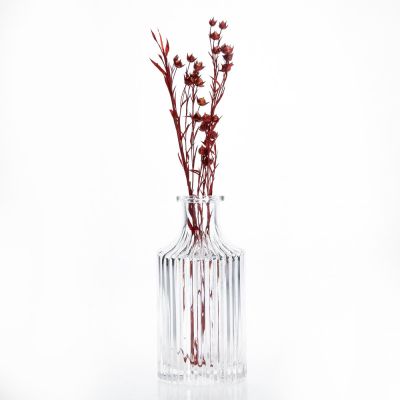 Fancy Engraving Decor Bottles Clear Room Fragrance Bottles 200 ml Glass round diffuser bottle
