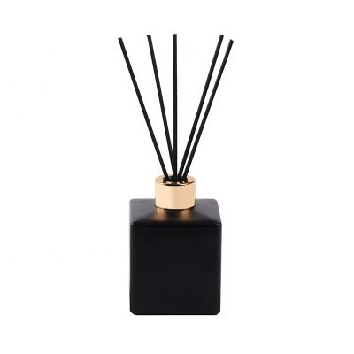 200ml matte black reed diffuser glass bottle square glass diffuser bottle