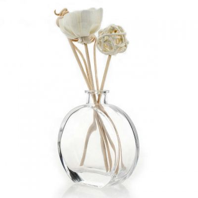 150ml clear flat round reed diffuser glass bottle decoration glass bottle diffuser