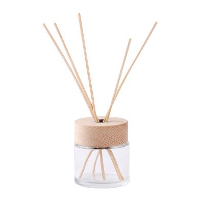 100ml clear empty glass bottle for reed diffuser empty glass room diffuser bottles with wooden lids