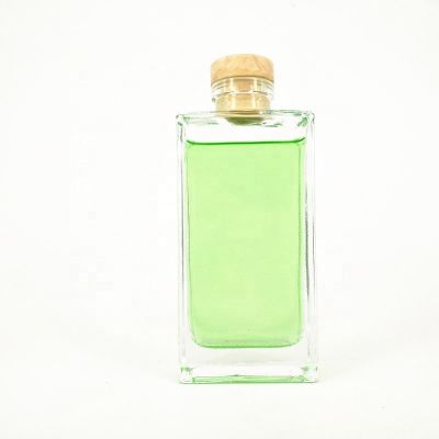 150ml clear empty flat square aroma reed diffuser bottle glass with cork