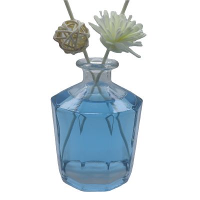 Hexagon 300 Ml Transparent Aroma Reed Diffuser Glass Bottle Empty Bottles For Decoration