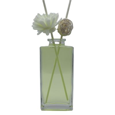 Clear Customize Logo Empty 100 Ml Transparent Aroma Reed Diffuser Glass Bottle Cork Rattan