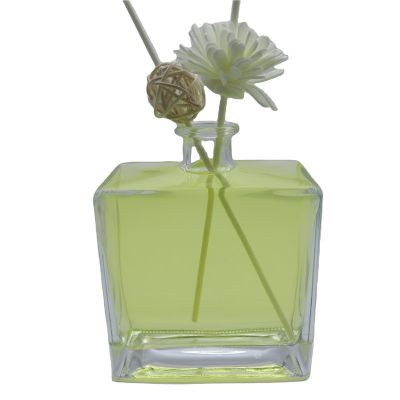 Big Size 350 Ml Refillable Square Reed Diffuser Glass Bottle Empty Factory Supply