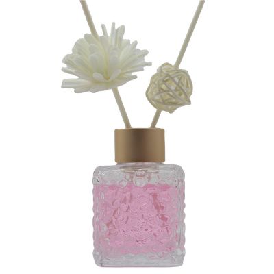 Classical design square 90 ml glass bottles empty reed Diffuser bottle with screw lid