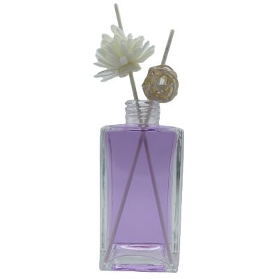 Square big size home use cosmetic Packaging 200 ml glass empty reed Diffuser bottle