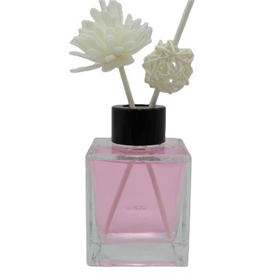 New arrival designer 90 ml glass bottles empty reed Diffuser bottle with rattan lid