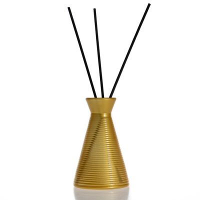 Custom Luxury Yellow Aroma Empty 100ml Diffuser Bottle For Home Decor