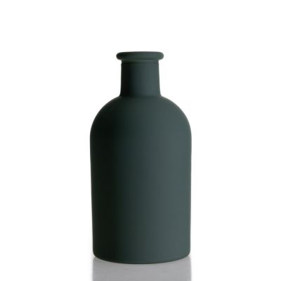 250ml Solid Green Color Painting Round Glass Reed Diffuser Bottle with Cork