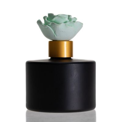 Perfume Bottle Aromatherapy Black Empty Matte 150ml Glass Diffuser Bottle With Cap