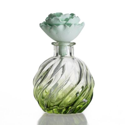 Home Aroma Bottle Glass Pineapple Shaped Clear Green Reed Empty Diffuser Bottle