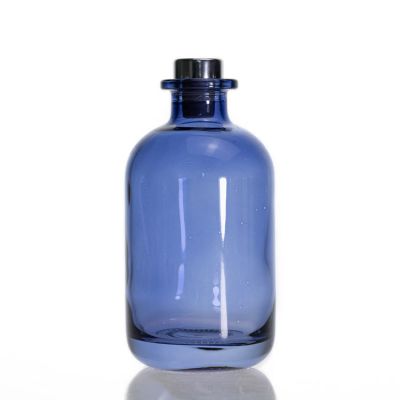 Factory Aromatherapy Bottle 260ml Blue Glass Empty Diffuser Bottle With Stopper