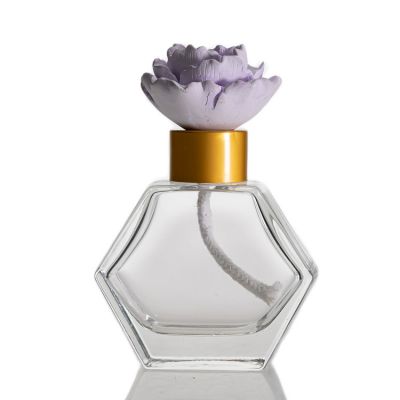 Factory Aromatherapy Bottle 80ml Clear Glass Reed Diffuser Bottles Wholesale